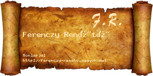 Ferenczy Renátó névjegykártya